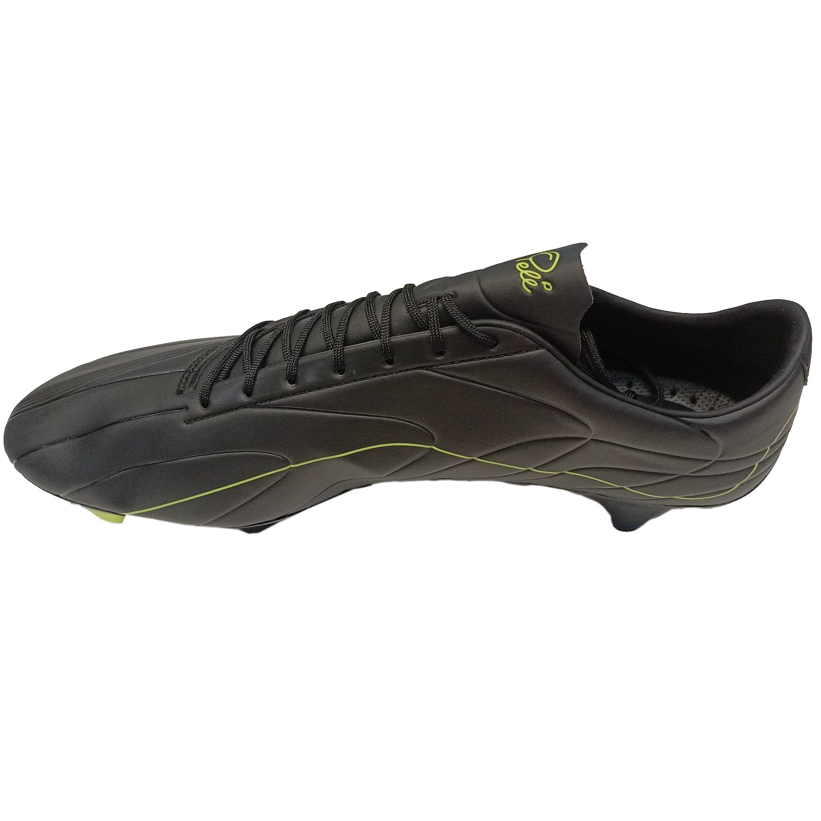 Pele Sports Trinity 3E FG Football Boots - Black/Neon Yellow