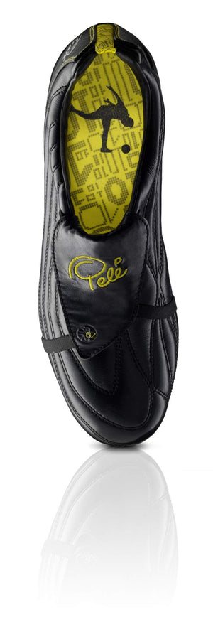 Pele Sports Kid's 1962 FG MS Junior Football Boots - Black / Yellow