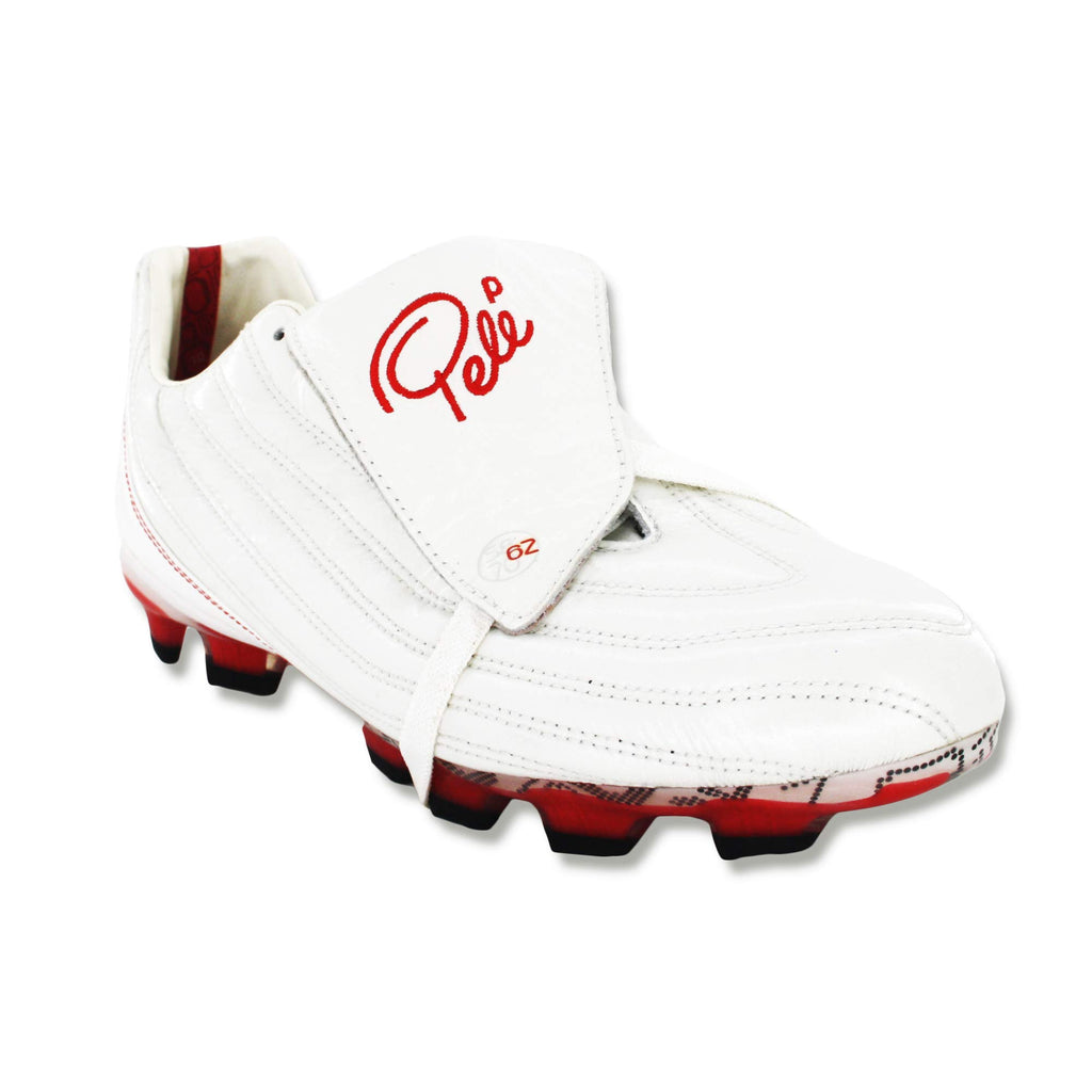 Pele Sports Kid's 1962 FG MS Junior Football Boots - White / Red