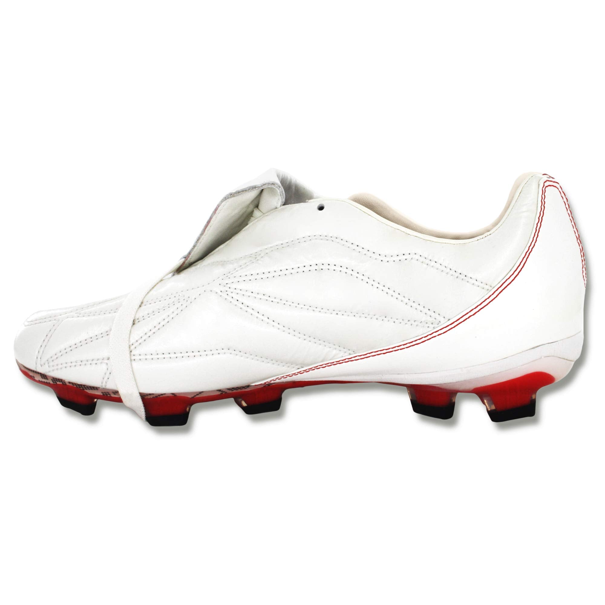 Pele Sports 1962 FG MS Junior Kid's Football Boots - White / Red